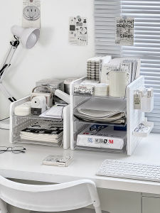 Office Document Storage Rack Multi-layer File Cabinet A4 Paper Placement Stand Desk Organizer Business Supplies Plastic