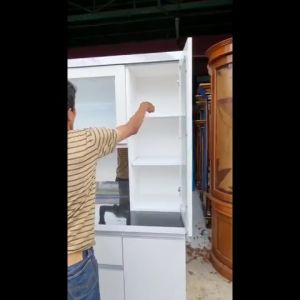 (FREE ONGKIR) Lemari Dapur / Rak Piring / Lemari Sayur / Lemari Piring / Rak Sayur 3 Pintu HPL 2