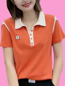 QIAOXIZI | Slimming Womens Polo Shirt with Turn-down Collar
