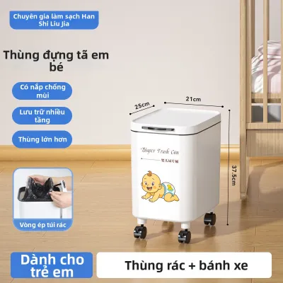 HANSHILIUJIA | Thùng Rác Tã Bé Mẹ Đẻ Di Động Không Phải Cúi Gập Cao