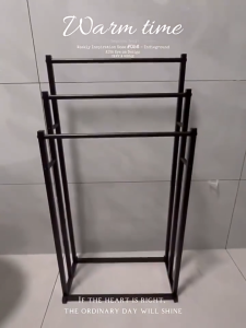 Nordic Design Towel Rack – Freestanding Heavy-Duty Metal Base | Great for Bath Kitchen or Laundry Area!