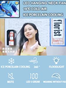6000mAh Portable Hanging Neck Fan Hands Usb Neck Fan 8000mAh Portable Hanging Neck Fan Hands Usb Rechargeable 360° Neck Cooling Fan Surround Digital Display lazy fan 挂脖风扇echargeable 360° Neck Cooling Fan Surround Digital Display lazy fan 挂脖风扇