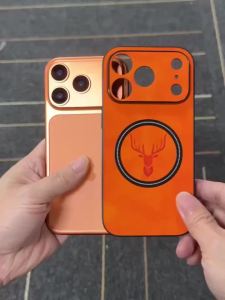 Ốp Điện Thoại Da Hình Đầu Hươu Nam Châm Dành Cho iPhone Air 17 16 E 15 13 12 11 Pro Max 14 Plus 16E 17E - Tương Thích Magsafe