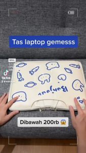 Bonjour Blue - Tas Laptop Wanita Waterproof Kulit 13 14 15.6 Inch Semua Merek Laptop Macbook Air Pro Asus Acer LB001