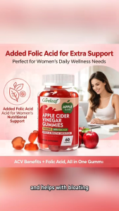 Careleaf Apple Cider Vinegar Gummies 1000mg with Folic Acid 60ct Detox Support