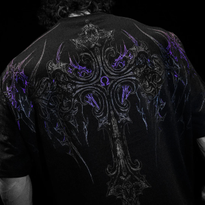JIANSHENSHIJIAJIANSHEN | Loose Silk Printed Fitness Tshirt 240g