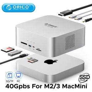 ORICO Data Matrix Mini 6T/10TB USB-C 40Gbps พร้อมฮาร์ดดิสก์ไดรฟ์แบบตะวันตก SATA3.0 USB3.2-C USB3.2-A 3.0SD /Tf CF DP 8K 30Hz พอร์ตสำหรับ M2ขนาดเล็ก