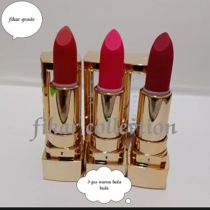 3pcs lipstik gold mewah reflon/maybelline.warna mix