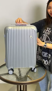 Travel Luggage with Cup Holder & Usb Charger Macaron Color Suitcase Lightweight Cabin Size Luggage beg bagasi