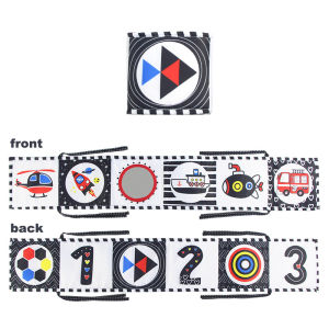 Coolplay | Sensory Cloth Book High Contrast Baby Toys 0M+ Newborn Crib Toys Black and White Animal Cloth Books Montessori Baby Book