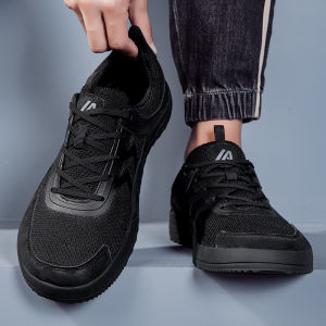Breathable Casual Mens Shoes Wide Footbed No Crowding Spring Autumn Large Size Mesh Sports Shoes Comfortable round Toe Thick Sole