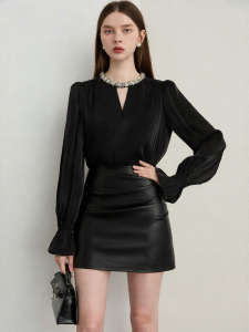 D-PLAY | Luxury Sparkling Loose Black Shirt