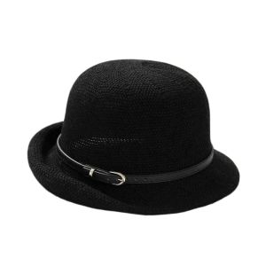 หมวกนักประมงปีกกว้างไหมบางฤดูร้อนสำหรับผู้หญิง หมวกทรงกลมป้องกันแสงแดดแบบลำลองสำหรับชายหาดและงานปาร์ตี้ หมวกทรงสี่เหลี่ยมเล็ก หมวกแฟชั่น