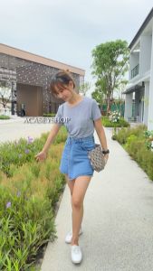 Acasey กางเกงยีนส์ผู้หญิง กางเกงกระโปรง ราคายืด ผญ ผ้ายีนส์ไม่ยืด ขาสั้น New Cute Skirt กระโปรงกางเกง ไซส์ S - 6XL