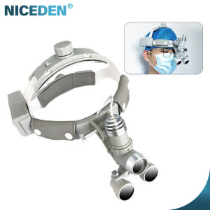 7W Dental Surgical ENT LED Head Light Lamp For Binocular Loupes Brightness Spot Ajustable Dental Lab Headlamp Surgical Headlight Metal Case Package