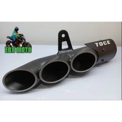 MOTORCYCLE UNIVERSAL 3 HOLES TOCE MUFFLER EXHAUST PIPE / toce 3 holes Exhaust Canister Pipe | TOCE