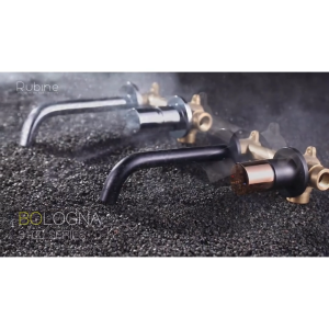 Rubine Bologna BO 3131 CH Wall Basin Mixer Tap (Rose Gold/Chrome/Black)