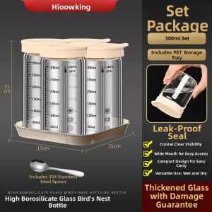 Sealed Glass Jar for Soup Making And Steaming Birds Nest Home Use High Temperature Resistant Empty Bottle Japanese Style Kitchen Storage Container