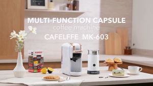 CafeLffe 4in1 Hot & Cold Capsule Coffee Machine & Espresso Machine 20Bar Built-in Milk Frother & Grinder Coffee Maker Compatible with Nespresso/Dolce Gusto/Ground Coffee Home Cafe Kit
