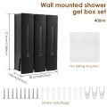 Liquid Soap Dispenser No Drill Wall Mounted Triple Shower Shampoo and Conditioner Dispenser for Home Hotel Bathroom Accessories. 