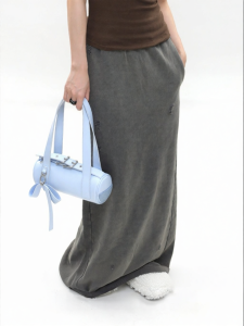 JANDRESS | Air Blue Sweet and Cool Contrast Color Detachable Bow Shoulder Bag