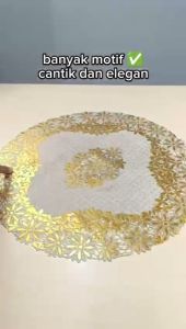 ESGE TAPLAK MEJA BULAT TAPLAK MEJA TAMU BUNDAR ANTI AIR TAHAN NODA DIAMETER 50CM TAPLAK ELEGAN D5
