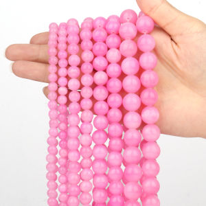 6mm 8mm Natural Stone Rose Quartzs Pink Crystal Cat Eye Howlite Jade Round Loose Beads for Jewelry Making DIY Bracelet Wholesale