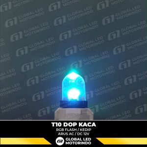WERACE Lampu Speedo Kota Sen T10 Dop Kaca Flash Kedip RGB SET Harga Sepasang