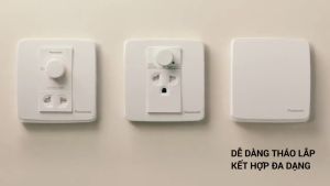 Bộ Công Tắc Ổ Cắm Vuông (Màu Xám) Minerva - Panasonic