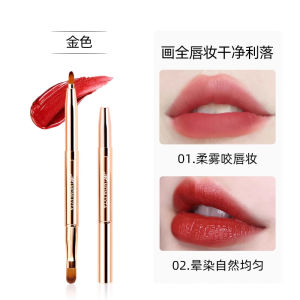 Professional Lip Brush Soft Bristle Double Head Portable Retractable Lipstick Brush with Cap Mini Makeup Artist Dedicated