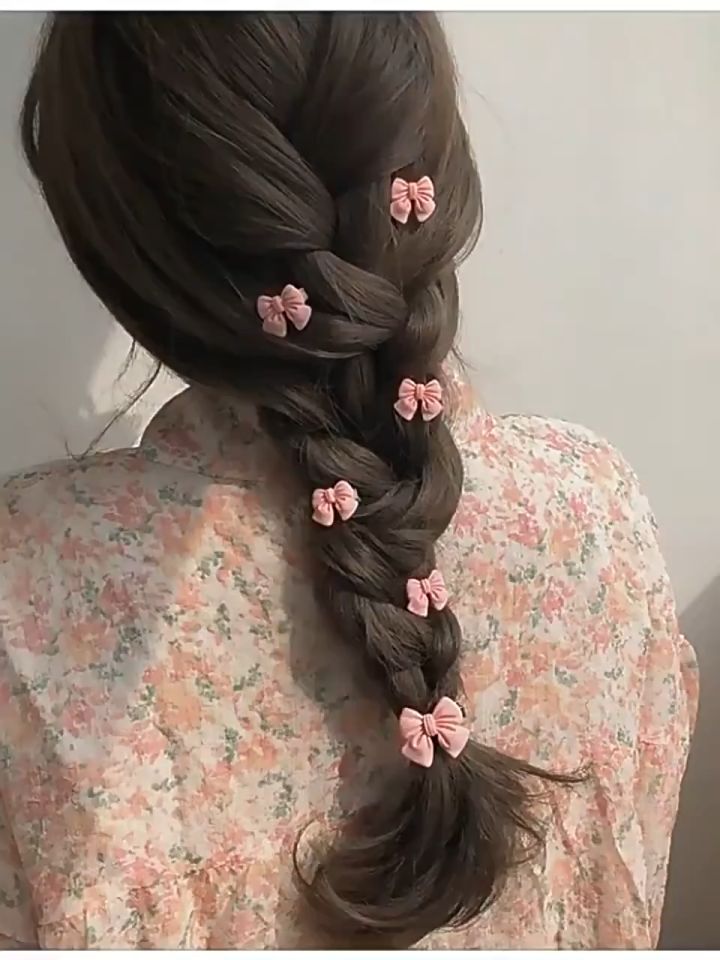 Korean Fashion Sweet Pink Rose Bow Hairpin Peach Duck Mouth Clip Girl Heart Clip Hair Accessories