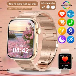 Đồng Hồ Thông Minh NFC Thời Trang Dành Cho Nữ Theo Dõi Nhịp Tim Theo Dõi Huyết Áp Cuộc Gọi Bluetooth Theo Dõi Sức Khỏe Với Điều Khiển Từ Xa Nhiệt Độ Cơ Thể