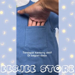 eeSJee Store Sweater Anak Polos Perempuan Dan Laki-Laki  Sweatshirt Crewneck Bahan Katun Fleece