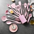 Lightweight Integrated Non-Stick Silicone Cooking Utensil Set for Home Use Stir-Fry Spatula Soup Spoon Kitchen Tool Set. 