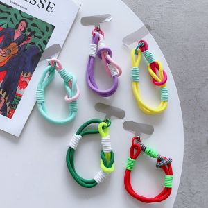 Dopamine Phone Case Lanyard Decoration Travel Anti-Loss Twisted Rope Handheld Mobile Phone Strap Keychain Digital Accessories