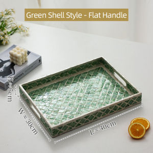 ถาดเปลือกหอยสีเขียว ถาดขนมปัง รูปสี่เหลี่ยม สไตล์ฝรั่งโดยย่อ ถาดเวียดนาม ถาดติดเปลือกหอยสวยงาม สำหรับโรงแรมและร้านอาหารฝรั่ง