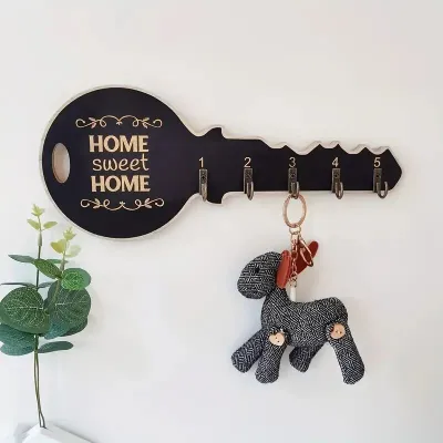 Giá Treo Chìa Khóa Treo Tường Bền Chắc - Giá Treo Chìa Khóa Bằng Gỗ Gắn Tường Với Thiết Kế Hình Dạng Chìa Khóa Độc Đáo Kiểu Dáng Thời Trang Tiện Dụng Cho Gia Đình