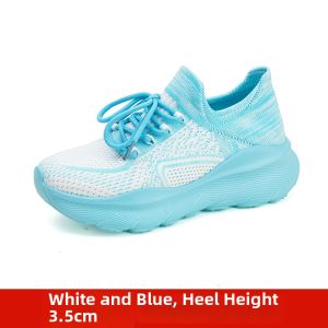 HANGONGZHU | Breathable and Sweat-wicking Non-slip Shock-absorbing Thick Sole Pink Mesh Tied Dance Shoes
