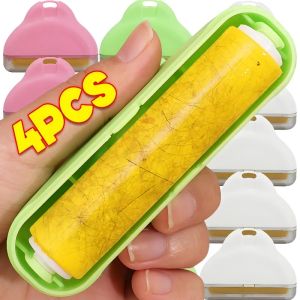 4Pcs Mini Roller Washable Lint Remover Reusable Hair Sticky Roller for Clothes Pets Hair Remover Portable Animal Hair Removal Brush