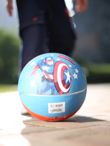 Free inflator！ Children Outdoor Sports Exercise Ball Highly Elastic and Soft Rubber Material Childrens Basketball and Bask Spiderman/Elsa/Peppa Pig