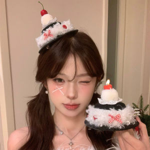 Original Birthday Cake Cherry Flame Hairpin Womens Fashion Accessory Photo Prop Atmosphere Feeling Hair Decor Small Gift Hat