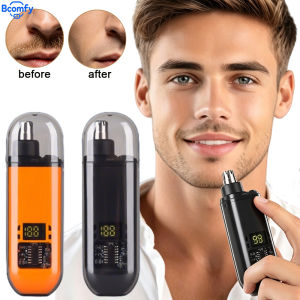 Electric Nose Hair Clipper for Men 2-in-1 Ear & Nose Trimmer Rechargeable Wet/Dry Use Portable Nose Hair Remover Beard Trimmer