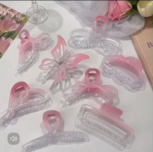 Kẹp tóc càng cua Doudou Cặp tóc Kẹp tóc nữ Kẹp càng cua Kẹp tóc nửa đầu Kẹp tóc màu hồng 13cm ZJ157