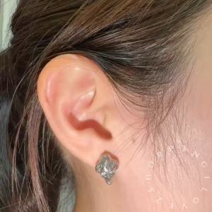 D40 Titanium steel metal punk trendy horns and skull earrings anti-allergy欧美金属朋克潮款牛角骷髅耳饰耳钉 钛钢饰品