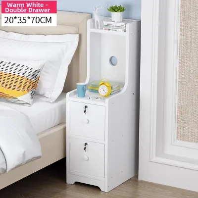 JIELEYOU | Slim Small Bedroom Nightstand