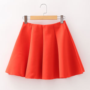 Váy Midi Cạp Cao Xếp Ly Rộng Rãi Cho Nữ Mùa Hè 2022 Váy Chữ a Bằng Vải Polyester Màu Trơn Đa Năng Có Túi