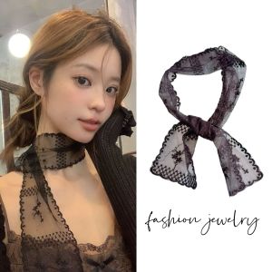 Khăn Choàng Ren Mỏng Mùa Xuân Hè Phong Cách Pháp Pure Desire Khăn Choàng Lụa Đa Năng Cho Phụ Nữ Phụ Kiện Túi Xách