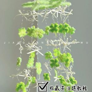 Bộ Đồ Thủ Công DIY Four Leaf Clover Wind Chimes Twisted Stick Phụ Kiện Trang Trí Không Khí Quà Tặng Sinh Nhật Quà Tặng Cho Cô Tiên Chụp Ảnh