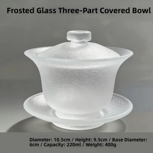 Hand-painted Crystal Glass Gold-rimmed Lid Tea Bowl Insulated Design