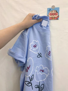 Pure Cotton Short Sleeve T-Shirt Women Summer Loose Style Half Sleeve Top Chic Hong Kong Style Student Fashionable Casual Tee